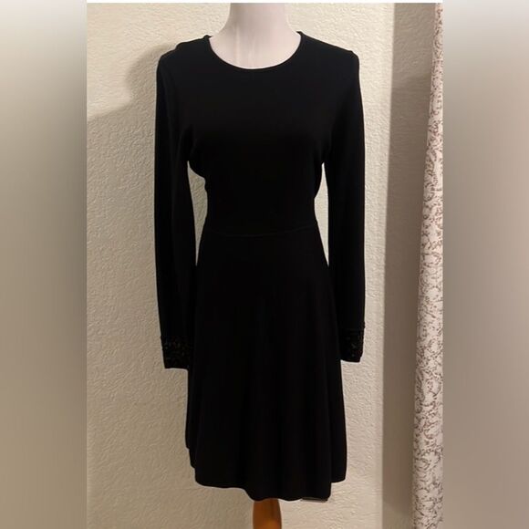 Jason Wu Skater Sweater Dress with Sequined Cuffs - Picture 1 of 9